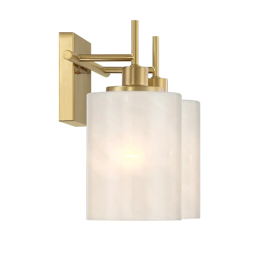 2-Light Bathroom Vanity Light in Natural Brass - Image 5