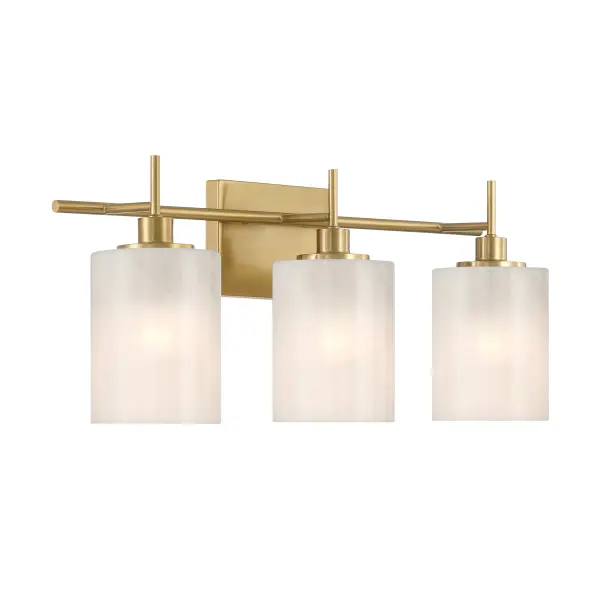 3-Light Bathroom Vanity Light in Natural Brass - Image 4