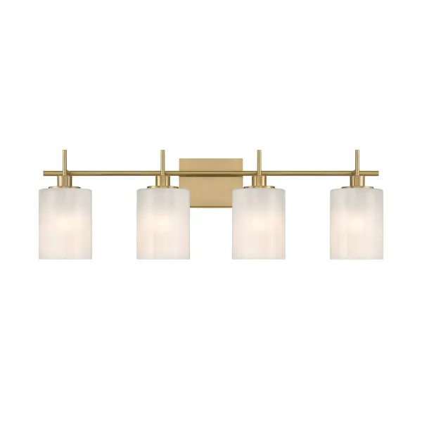 4-Light Bathroom Vanity Light in Natural Brass - Image 1