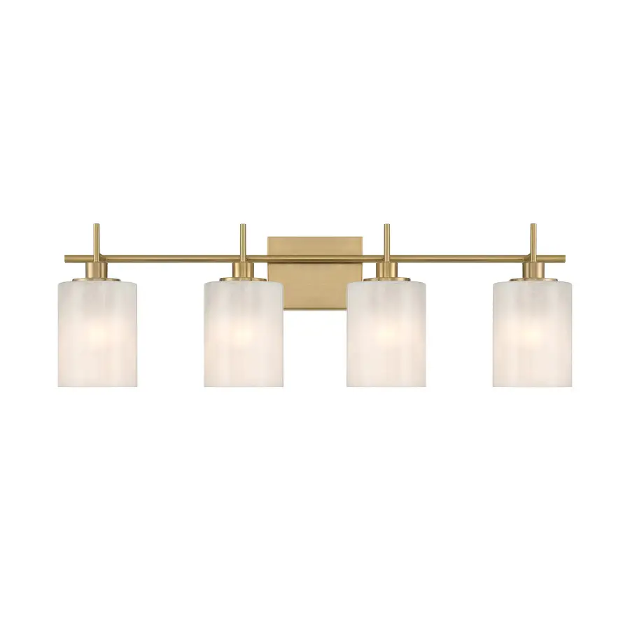4-Light Bathroom Vanity Light in Natural Brass - Image 1