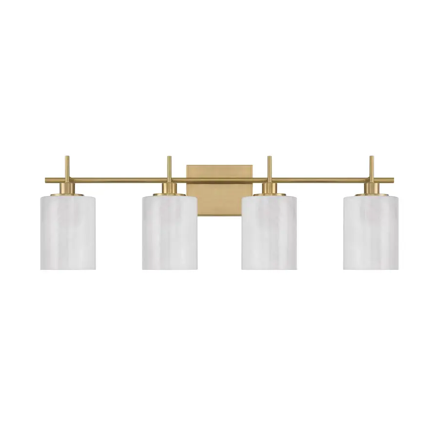4-Light Bathroom Vanity Light in Natural Brass - Image 2