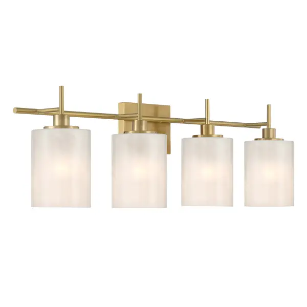 4-Light Bathroom Vanity Light in Natural Brass - Image 4