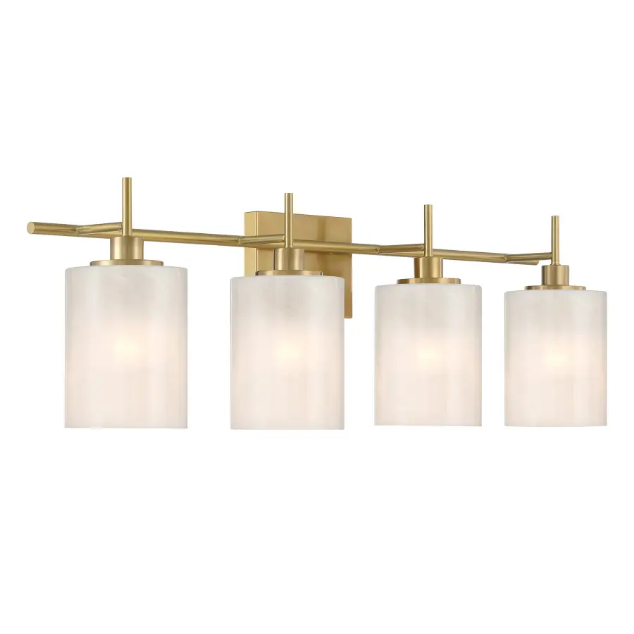 4-Light Bathroom Vanity Light in Natural Brass - Image 4