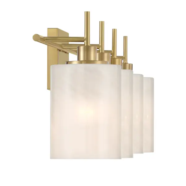 4-Light Bathroom Vanity Light in Natural Brass - Image 5