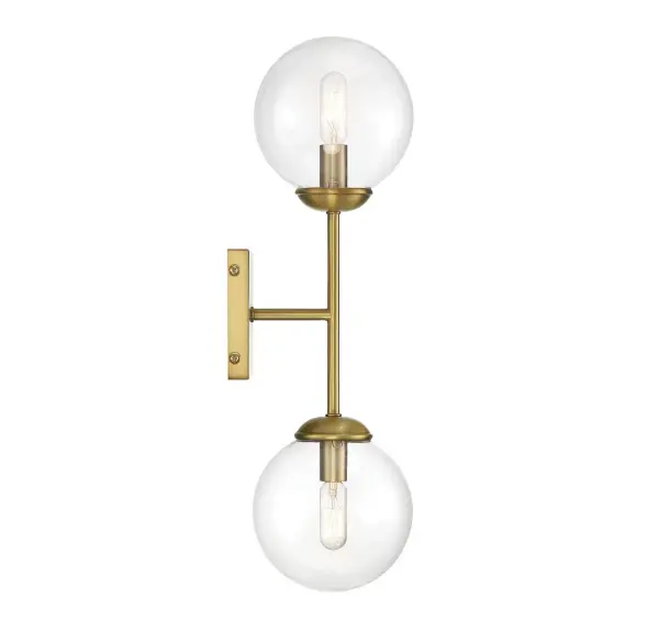 2-Light Wall Sconce in Natural Brass - Image 1
