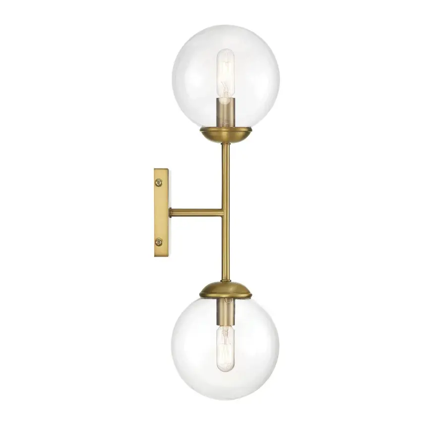 2-Light Wall Sconce in Natural Brass - Image 1