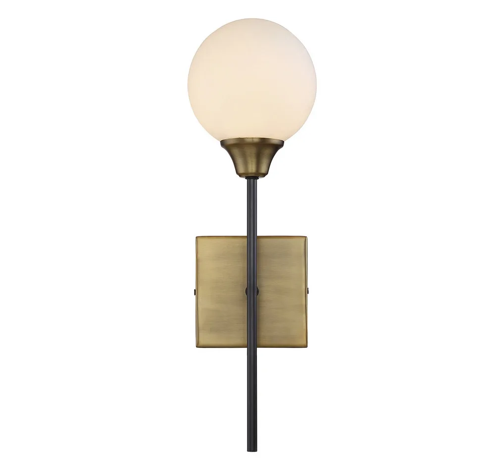 Mscon One Light Wall Sconce in Oiled Rubbed Bronze with Natural Brass