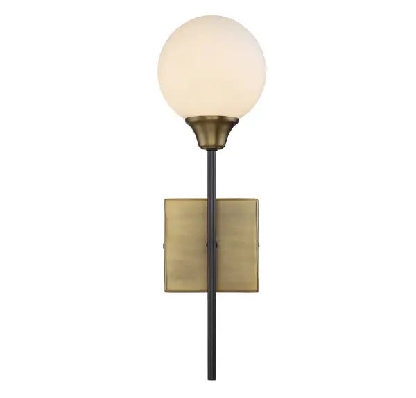 1-Light Wall Sconce in Oiled Rubbed Bronze with Natural Brass - Image 1