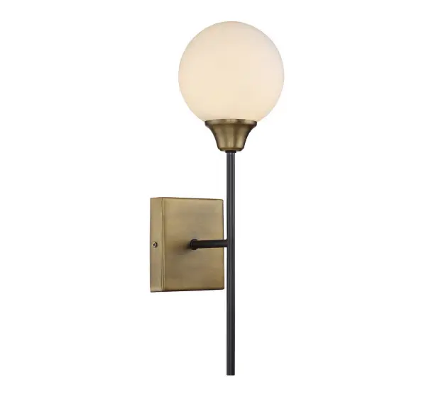 1-Light Wall Sconce in Oiled Rubbed Bronze with Natural Brass - Image 2