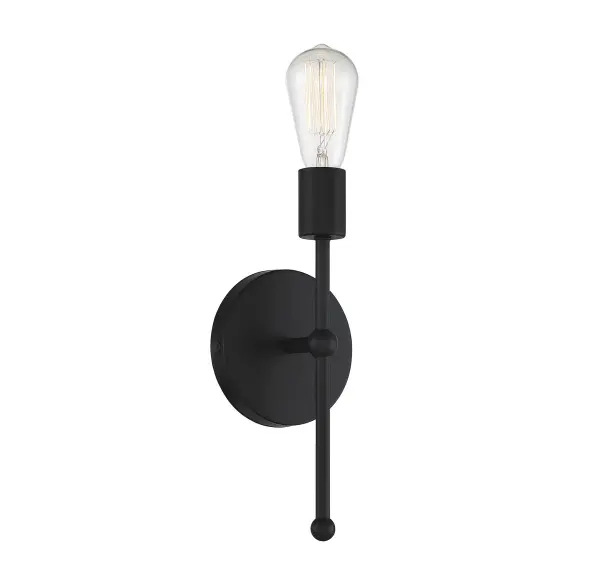 1-Light Wall Sconce in Matte Black - Image 1