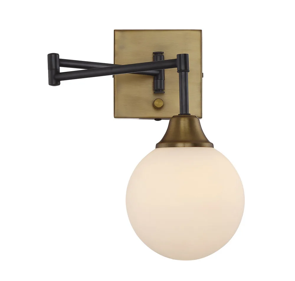 Mscon One Light Wall Sconce in Oiled Rubbed Bronze with Natural Brass