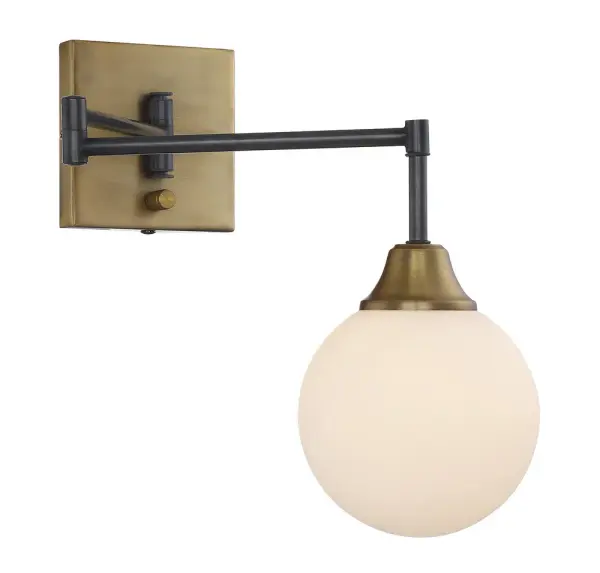 1-Light Adjustable Wall Sconce in Oiled Rubbed Bronze with Natural Brass - Image 2