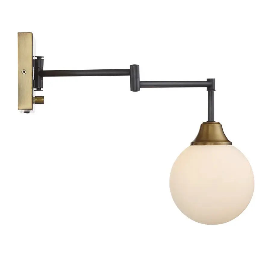 1-Light Adjustable Wall Sconce in Oiled Rubbed Bronze with Natural Brass - Image 3