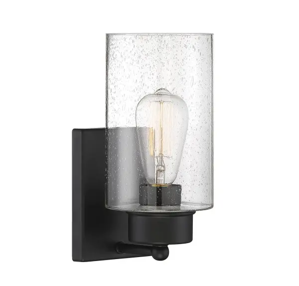 1-Light Wall Sconce in Matte Black - Image 1