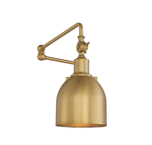 1-Light Adjustable Wall Sconce in Natural Brass - Image 1