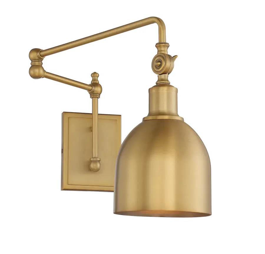1-Light Adjustable Wall Sconce in Natural Brass - Image 3