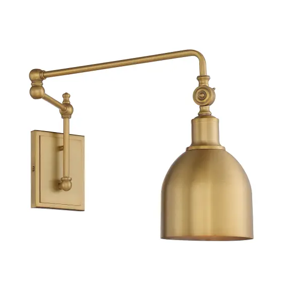 1-Light Adjustable Wall Sconce in Natural Brass - Image 4
