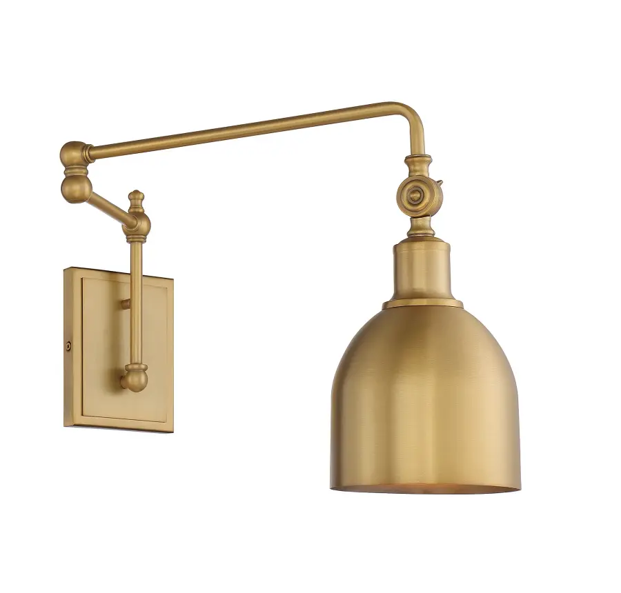 1-Light Adjustable Wall Sconce in Natural Brass - Image 4