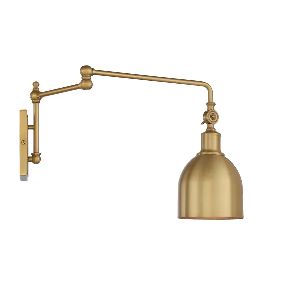 1-Light Adjustable Wall Sconce in Natural Brass - Image 5