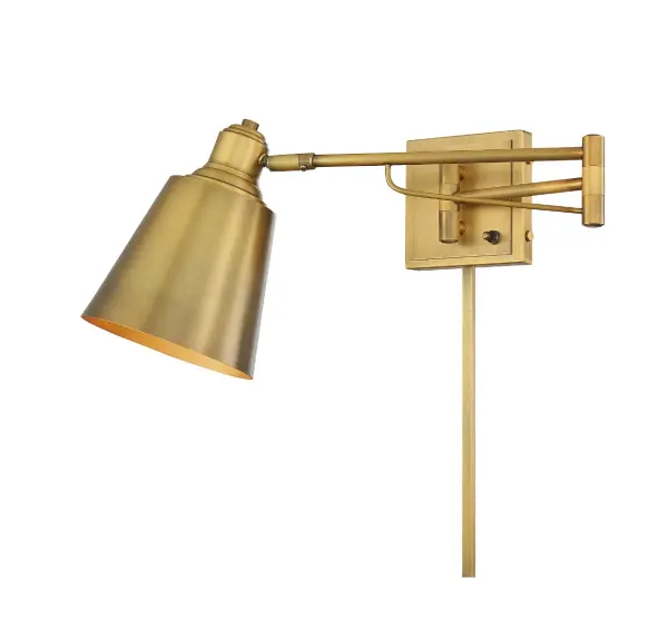 1-Light Adjustable Wall Sconce in Natural Brass - Image 3
