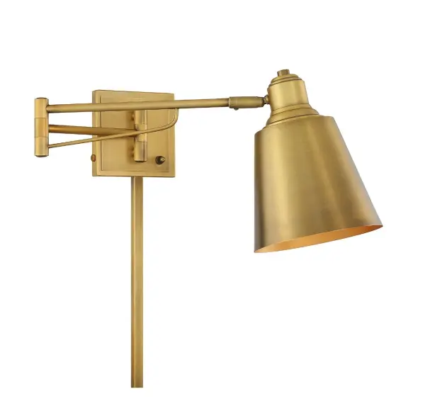 1-Light Adjustable Wall Sconce in Natural Brass - Image 5