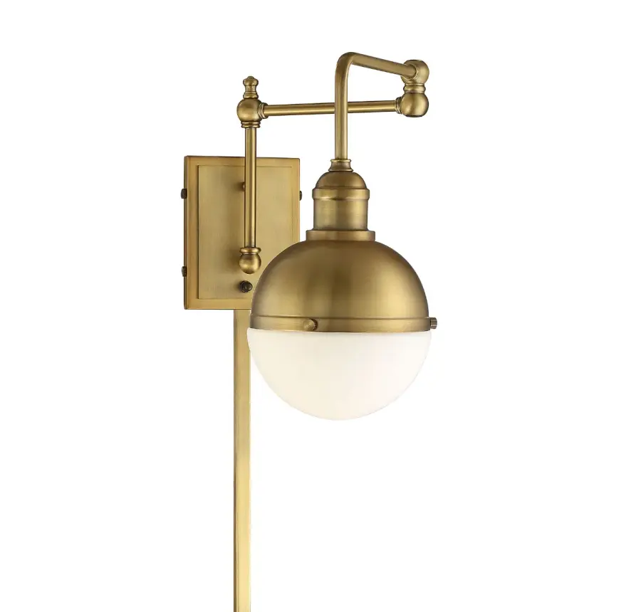 1-Light Adjustable Wall Sconce in Natural Brass - Image 3
