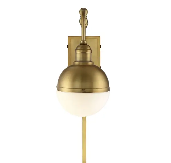 1-Light Adjustable Wall Sconce in Natural Brass - Image 5