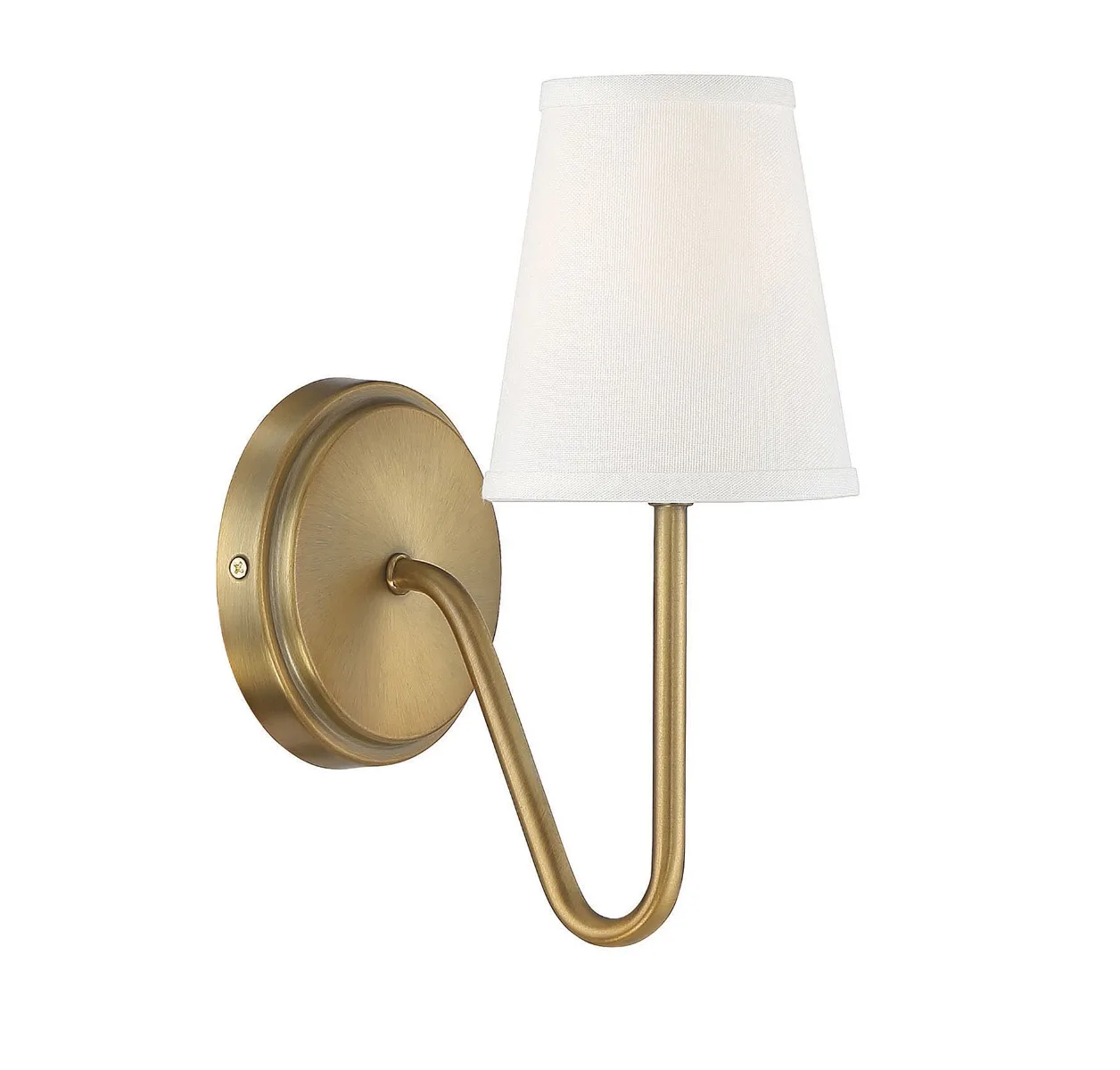 Mscon One Light Wall Sconce in Natural Brass