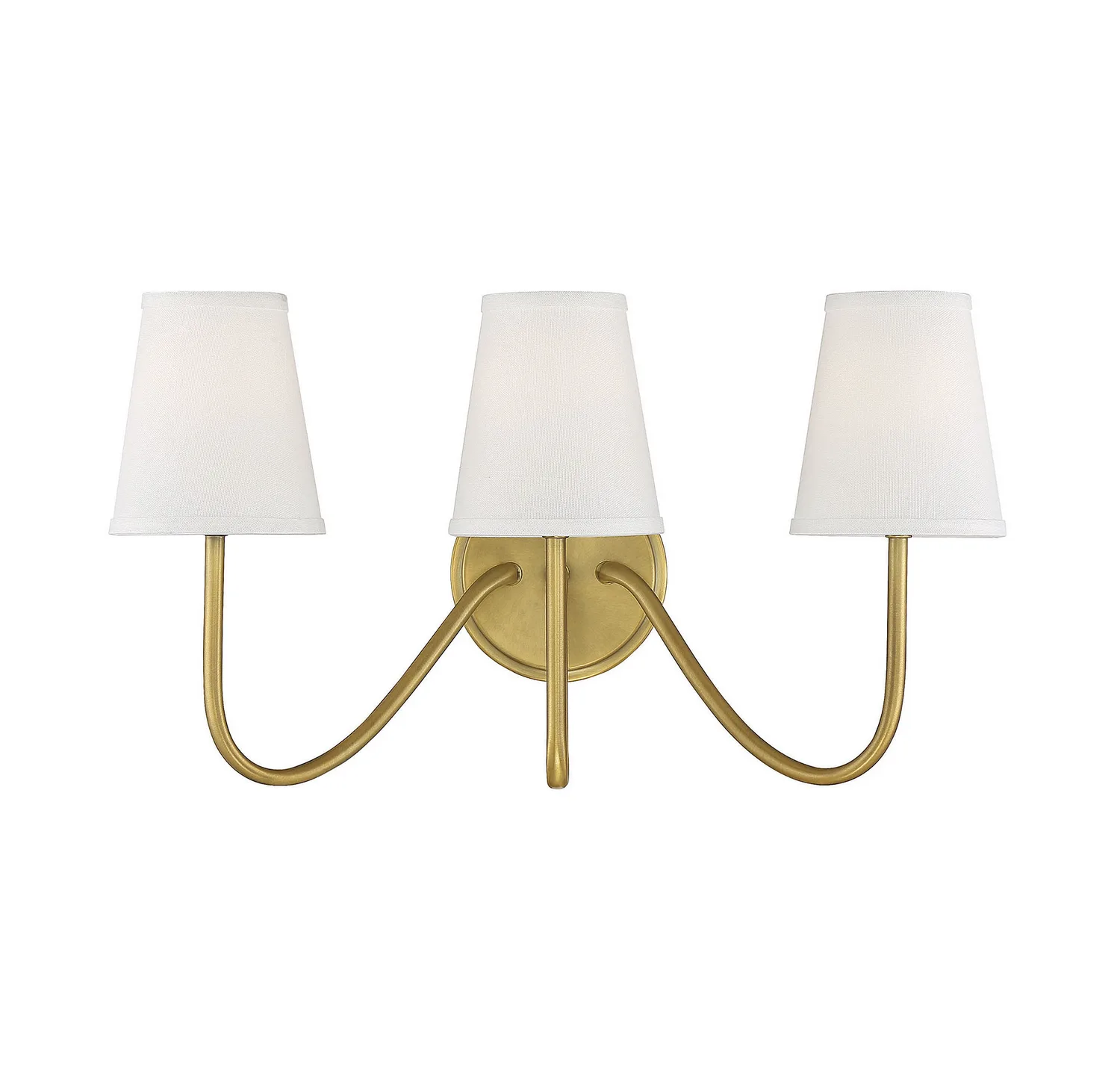 Mscon Three Light Wall Sconce in Natural Brass