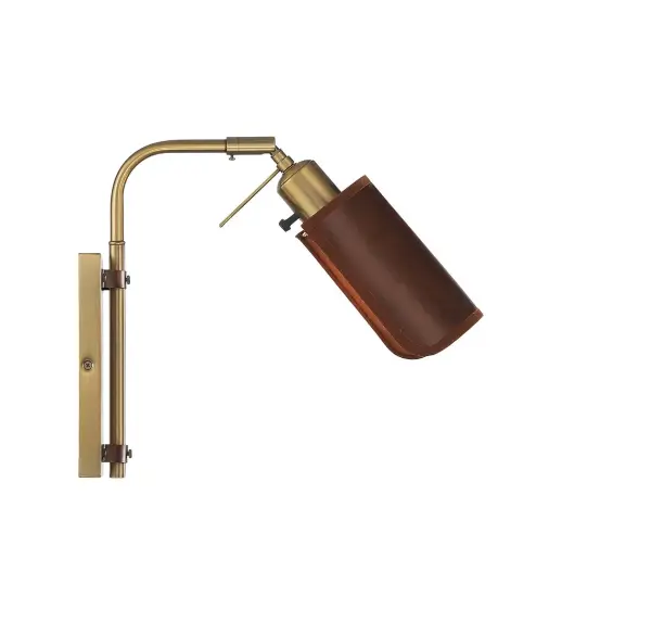 1-Light Adjustable Wall Sconce in Natural Brass - Image 1
