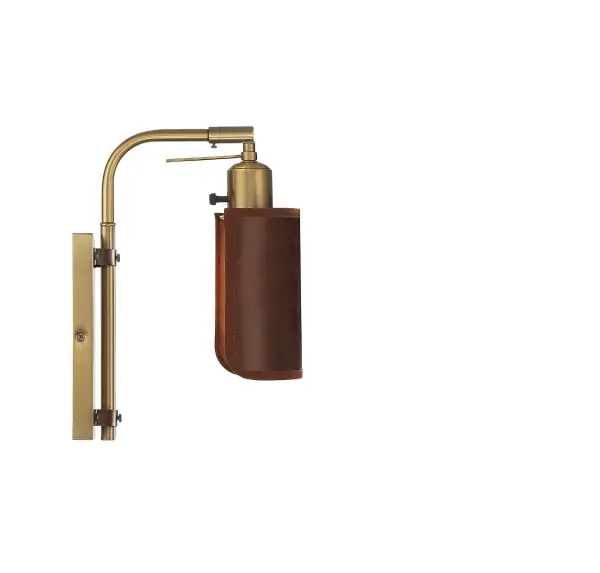 1-Light Adjustable Wall Sconce in Natural Brass - Image 3