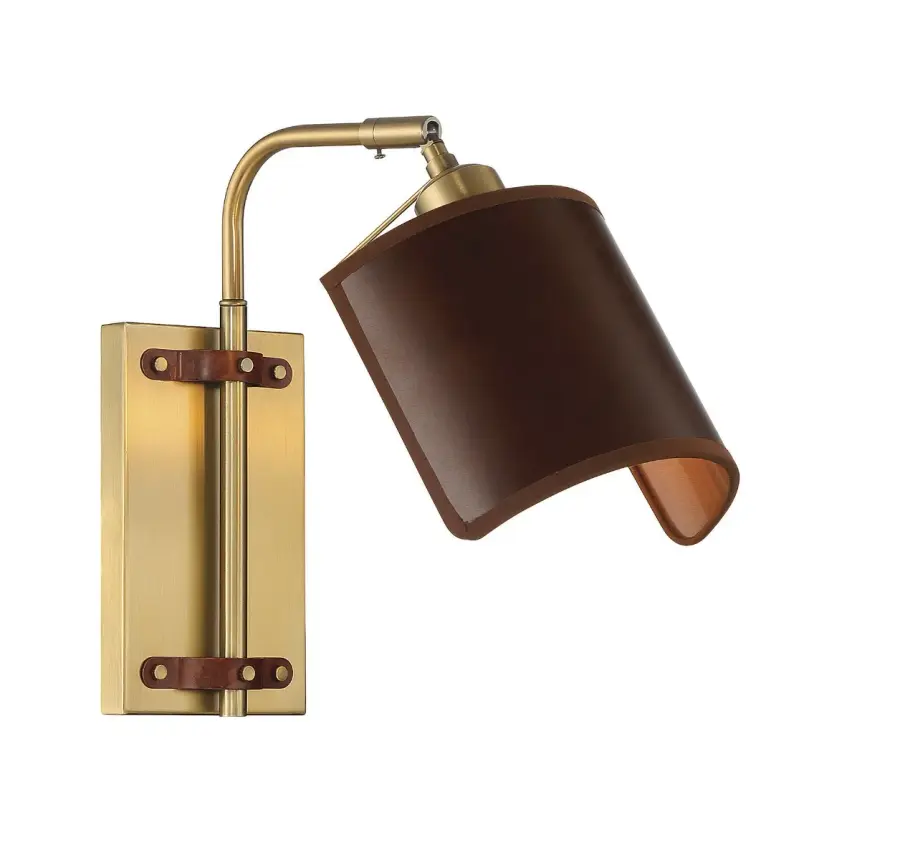 1-Light Adjustable Wall Sconce in Natural Brass - Image 4