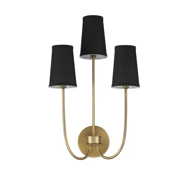 3-Light Wall Sconce in Natural Brass - Image 2