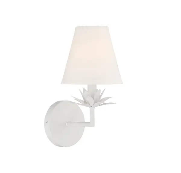 1-Light Wall Sconce in White - Image 1