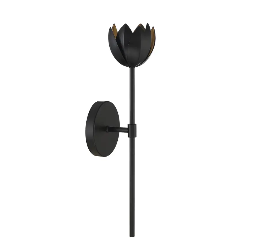 1-Light LED Wall Sconce in Matte Black - Image 1