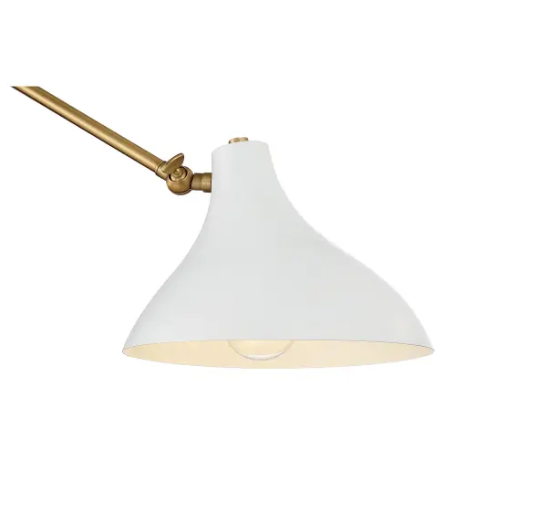 2-Light Wall Sconce in White with Natural Brass - Image 7