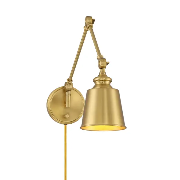 1-Light Adjustable Wall Sconce in Natural Brass (Set of 2) - Image 1