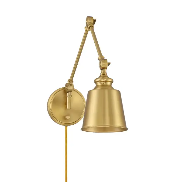 1-Light Adjustable Wall Sconce in Natural Brass (Set of 2) - Image 2