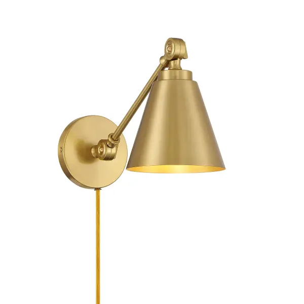 1-Light Wall Sconce in Natural Brass (Set of 2) - Image 1