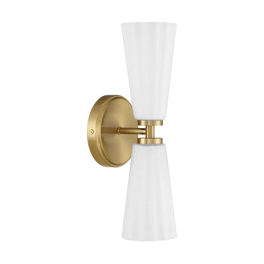 2-Light Wall Sconce in Natural Brass - Image 2