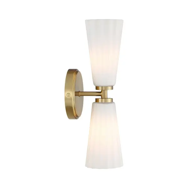 2-Light Wall Sconce in Natural Brass - Image 5
