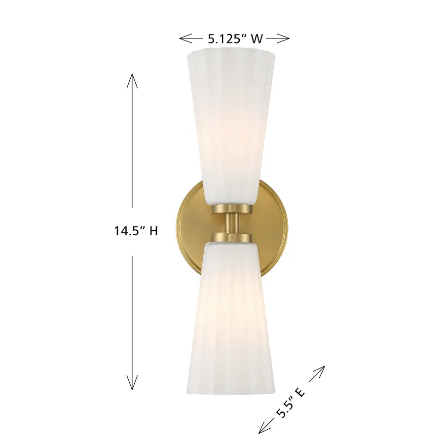 2-Light Wall Sconce in Natural Brass - Image 6