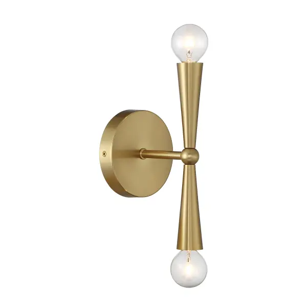 2-Light Wall Sconce in Natural Brass - Image 1