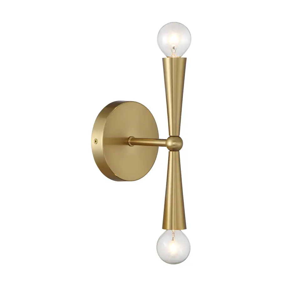 2-Light Wall Sconce in Natural Brass - Image 1