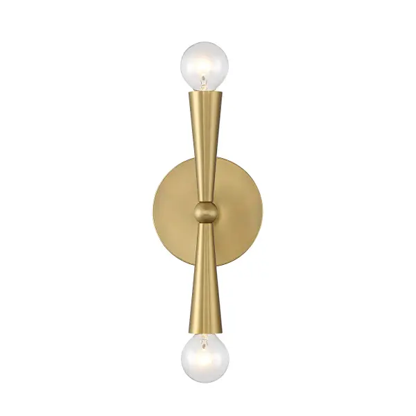 2-Light Wall Sconce in Natural Brass - Image 3