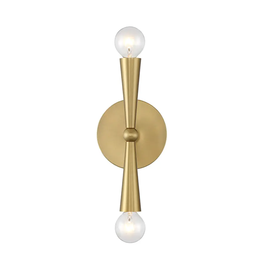 2-Light Wall Sconce in Natural Brass - Image 3