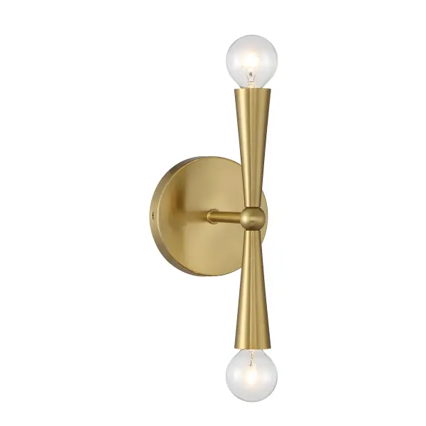 2-Light Wall Sconce in Natural Brass - Image 4