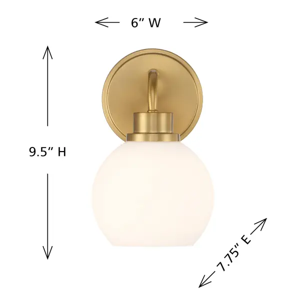 1-Light Wall Sconce in Natural Brass - Image 6