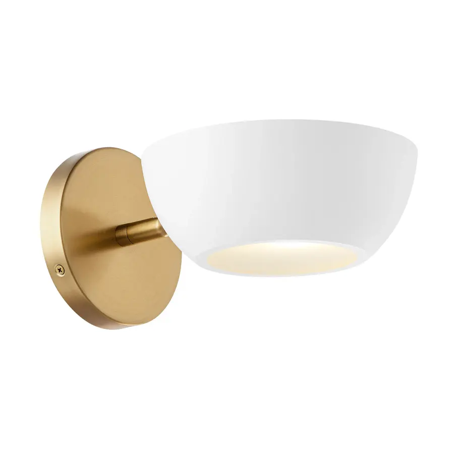 1-Light Wall Sconce in White and Natural Brass - Image 2