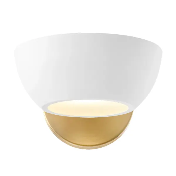 1-Light Wall Sconce in White and Natural Brass - Image 4